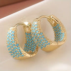 Odile | Turquoise Beaded Gold Hoops