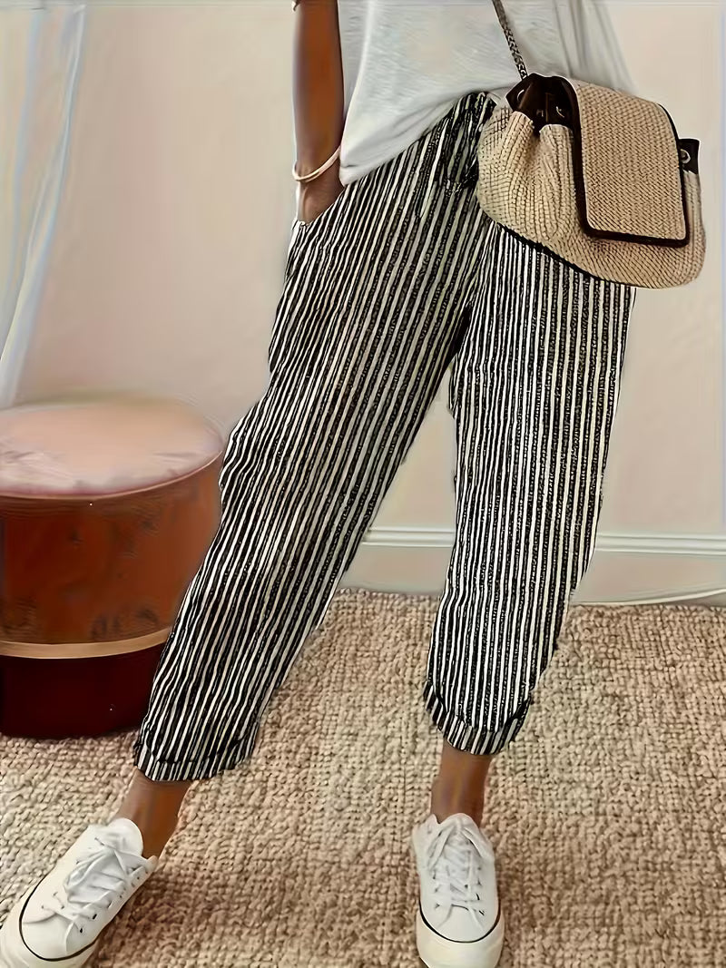 Darcie | Striped Wide-Leg Casual Pants