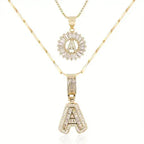 Wren | Pavé Letter Initial Necklace Set
