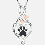 Lucky Paw Necklace with Heart, Bone, and Infinity