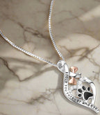 Lucky Paw Necklace with Heart, Bone, and Infinity