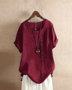 Adeline | Short Sleeve Round Neck Blouse