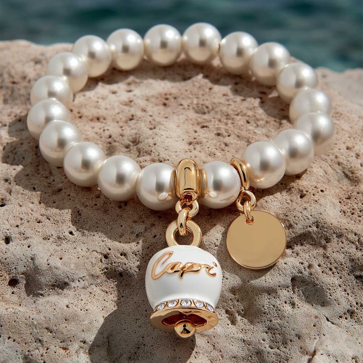 Metal Bracelet with Lucky Bell from Capri