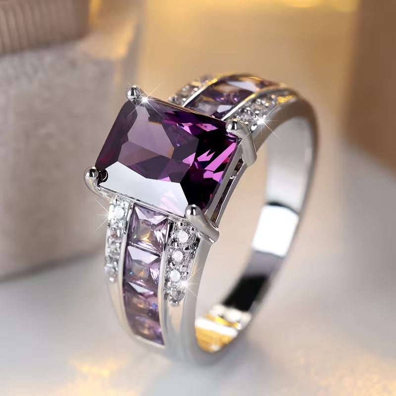 Irène | Silver Amethyst Channel-Set Ring