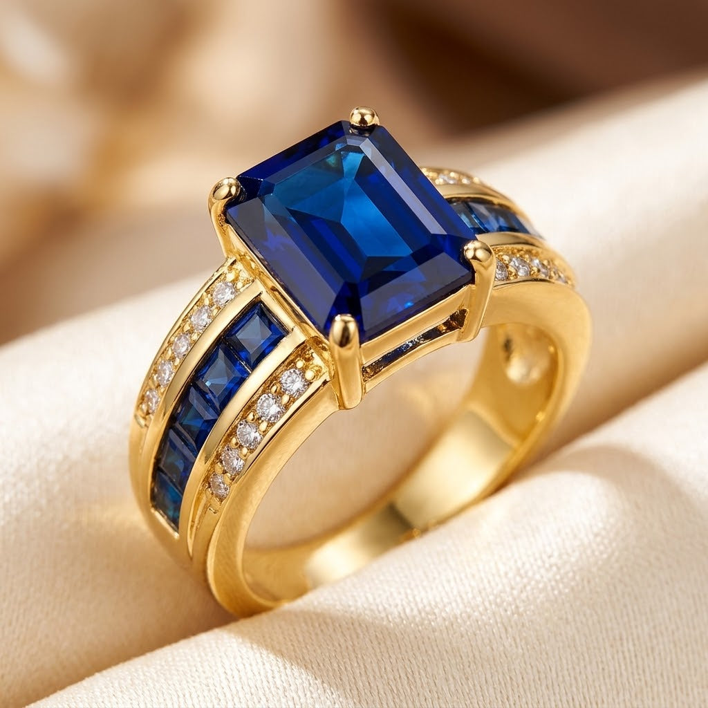 Beatrice | Sapphire Square-Cut Ring