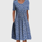 Eloise | Elegant Round Neck Floral Dress