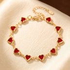 Clémence | Gold Ruby Heart Bracelet