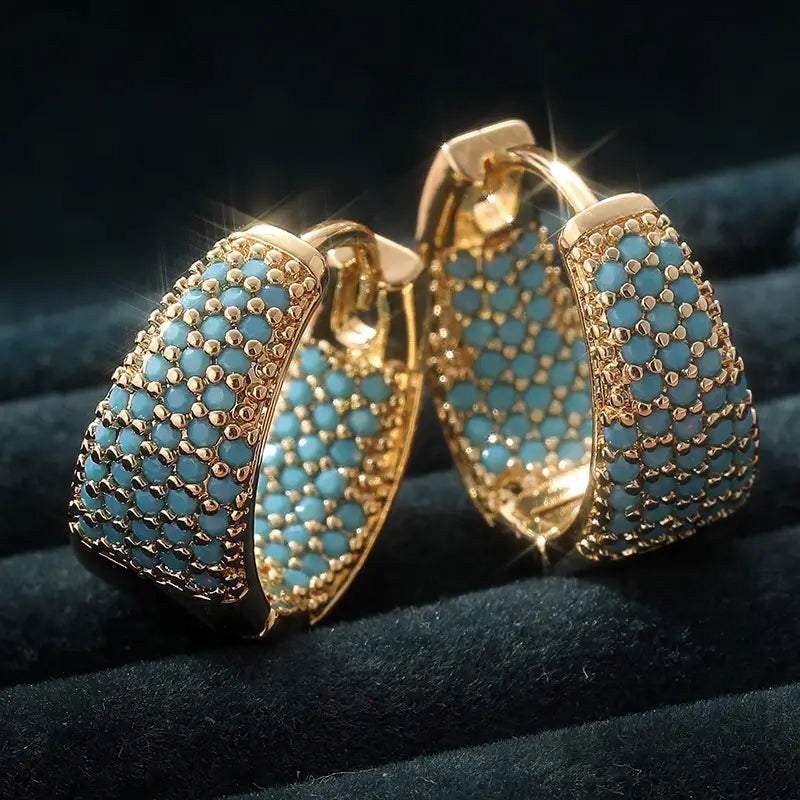 Maree | Turquoise Gold Hoops