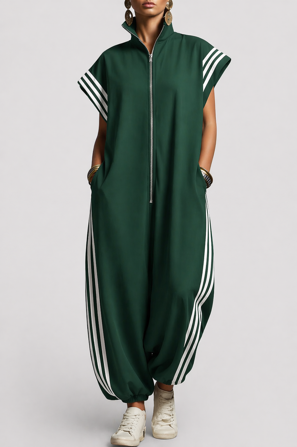 Gillian | Stylish Sleeveless Zip Neck Jumpsuit