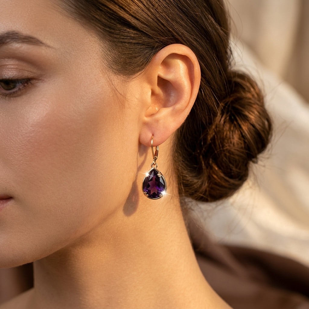 Odette | Amethyst Teardrop Earrings