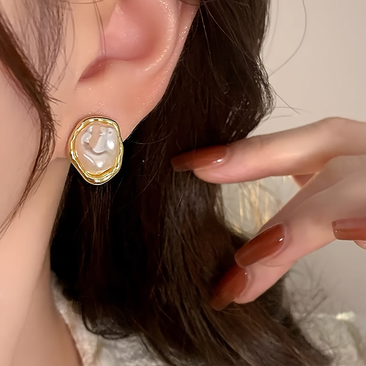 Marlowe | Irregular Design Stud Pearl Earrings
