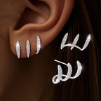 Elegant Rhinestone Three-Prong Earrings