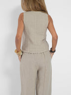 Holly | Sleeveless V-Neck & Wide-Leg Trouser Set