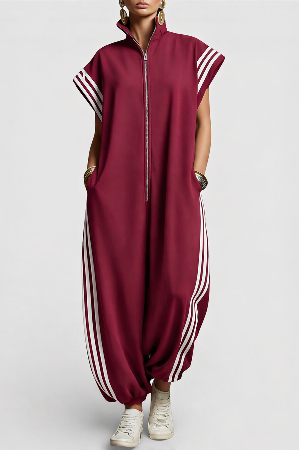 Gillian | Stylish Sleeveless Zip Neck Jumpsuit