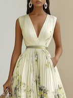Molly | Elegant Sleeveless Long V-Neck Dress