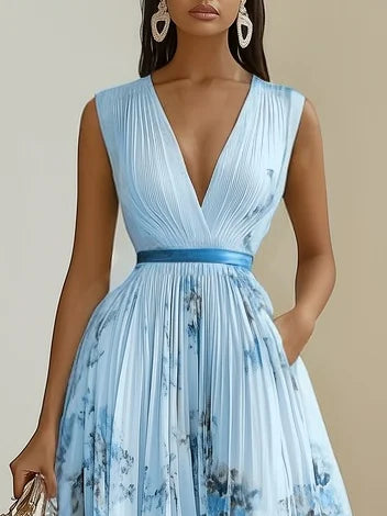 Molly | Elegant Sleeveless Long V-Neck Dress