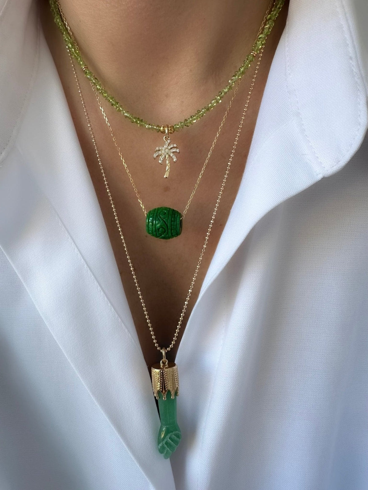 Palm Necklace (Peridot)
