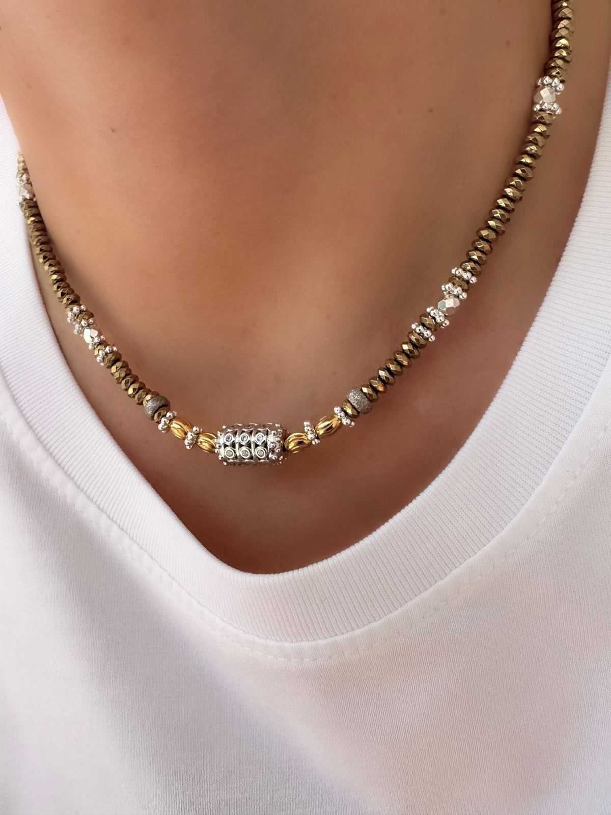 Pyrite Strong Necklace (925 Silver and Pyrite)