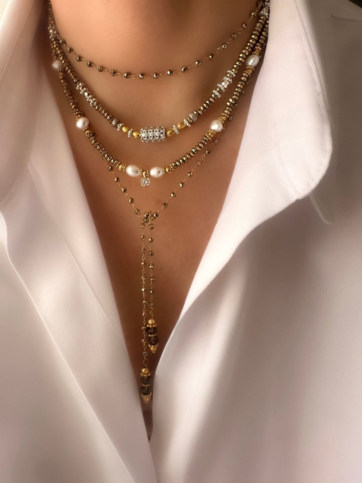 Pirite | Pyrite & Quartz Necklace