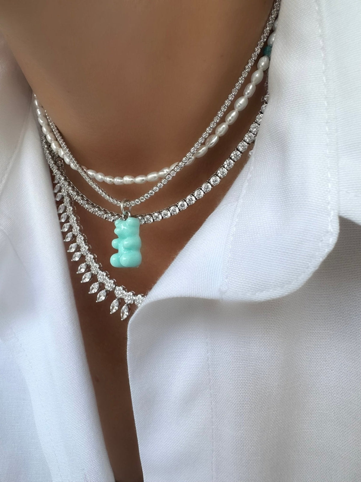 Teddy | Blue Bear Necklace