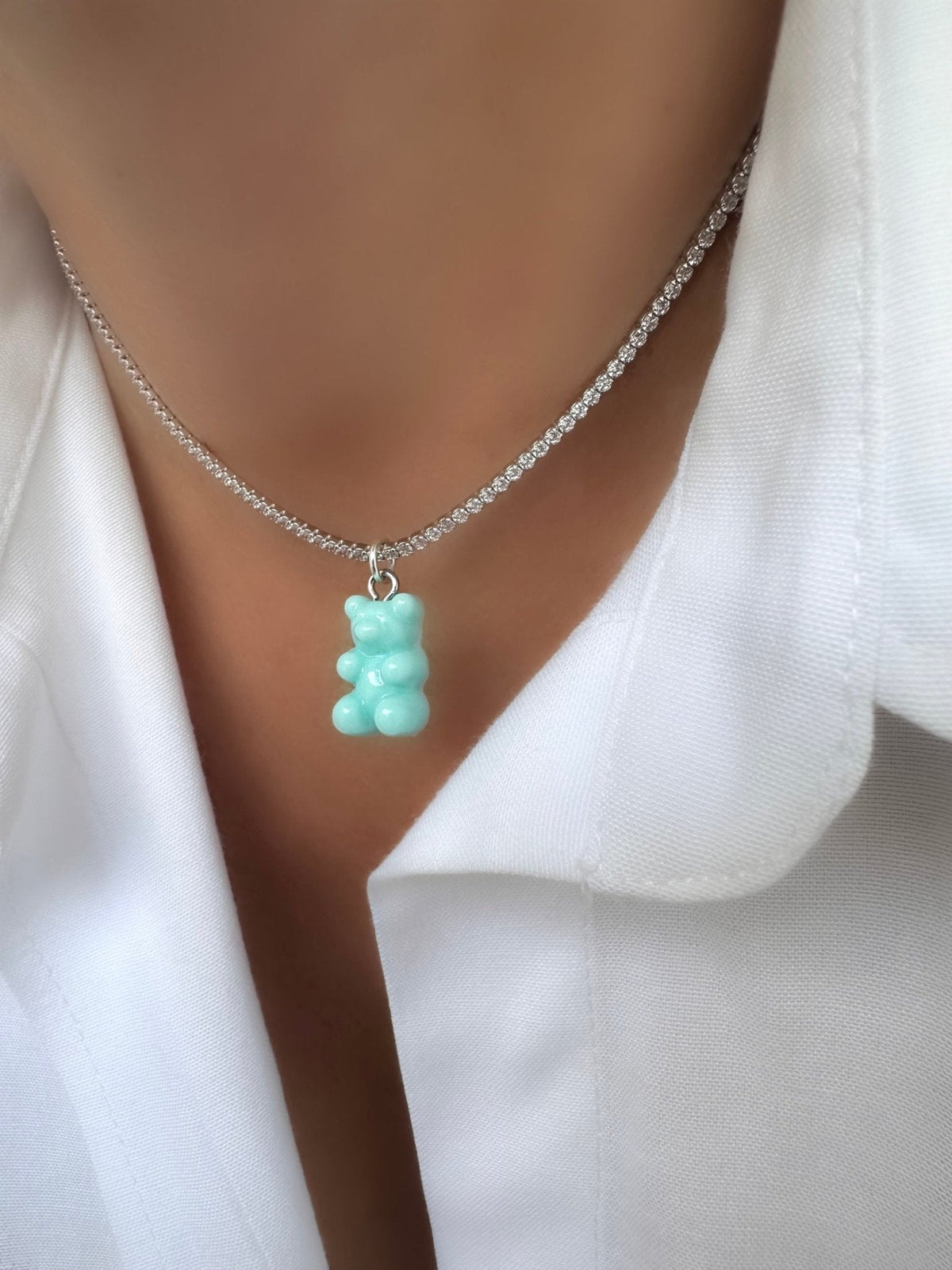 Teddy | Blue Bear Necklace