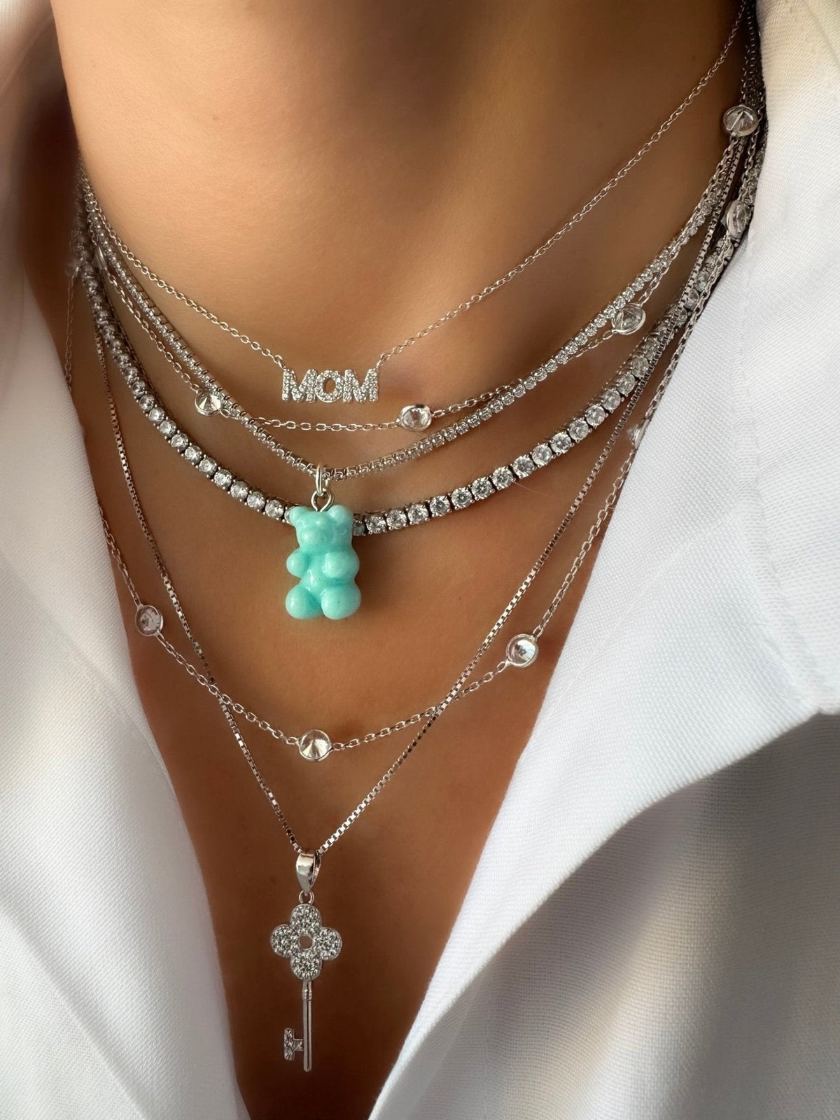 Teddy | Blue Bear Necklace