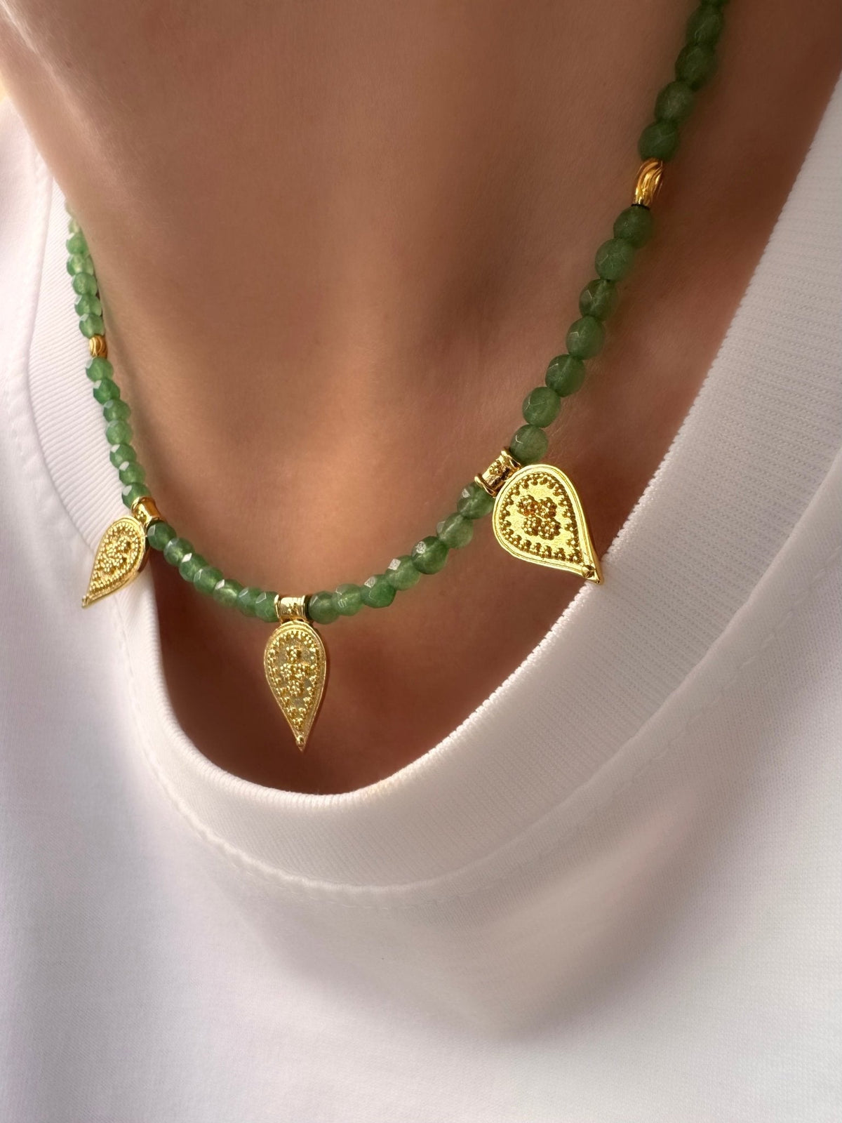 Sullivan | Aventurine Trio Necklace