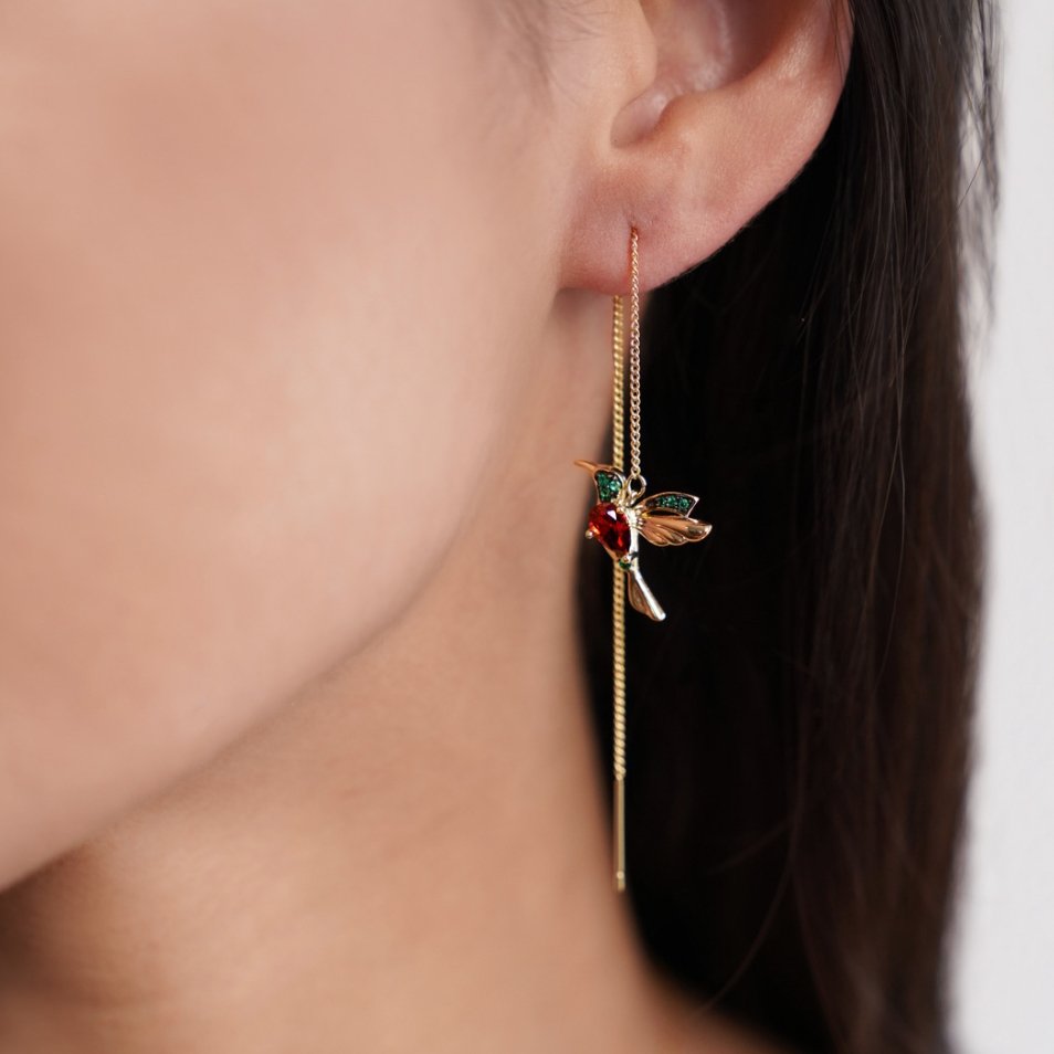 Greta | Crystal Hummingbird Earrings