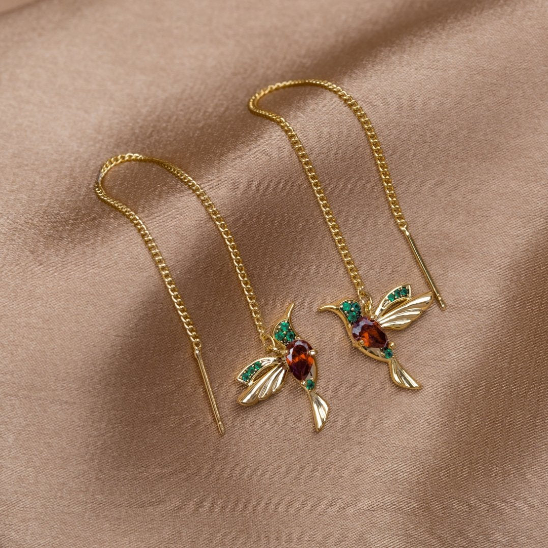 Greta | Crystal Hummingbird Earrings