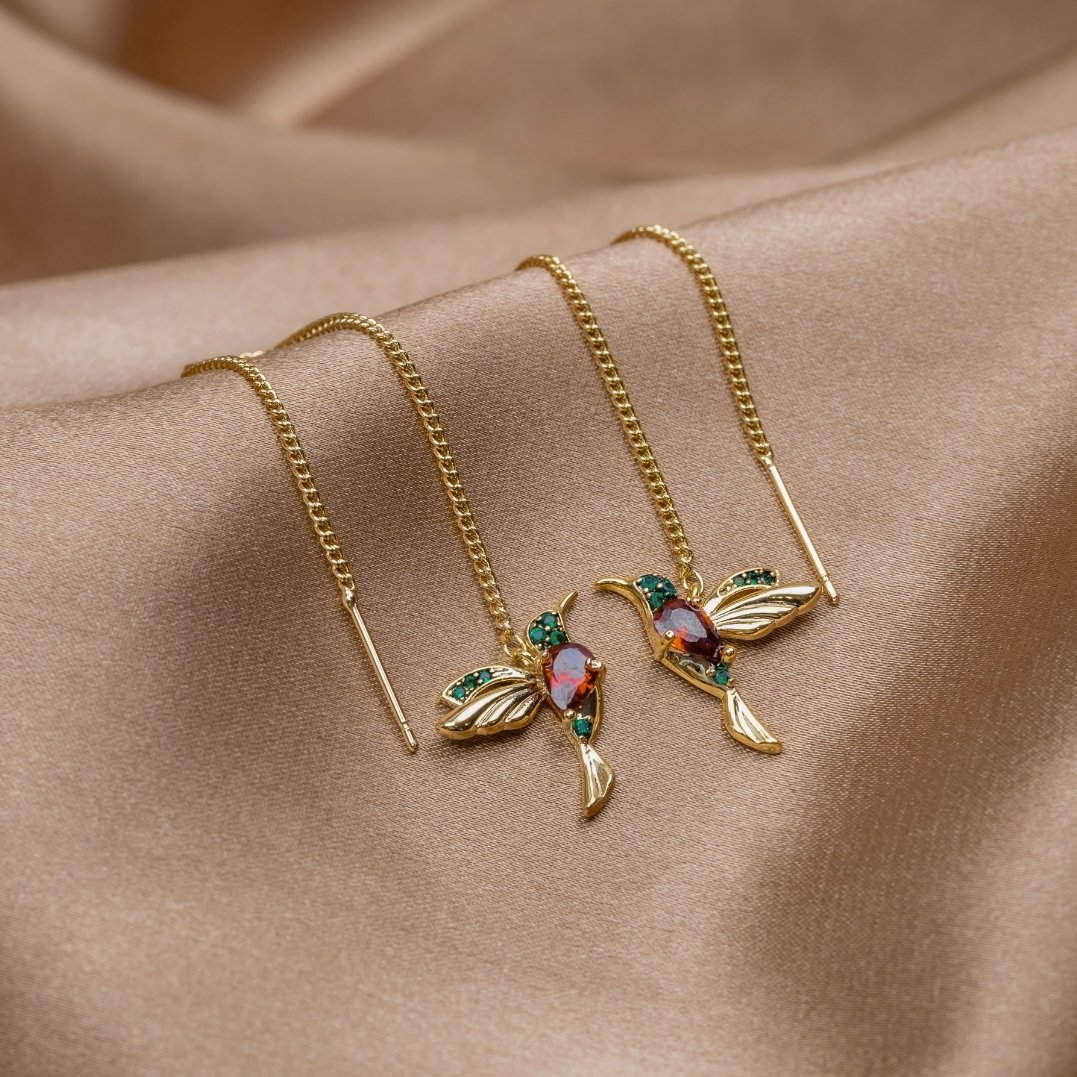 Greta | Crystal Hummingbird Earrings