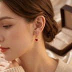 Rubis | Ruby Heart Drop Earrings