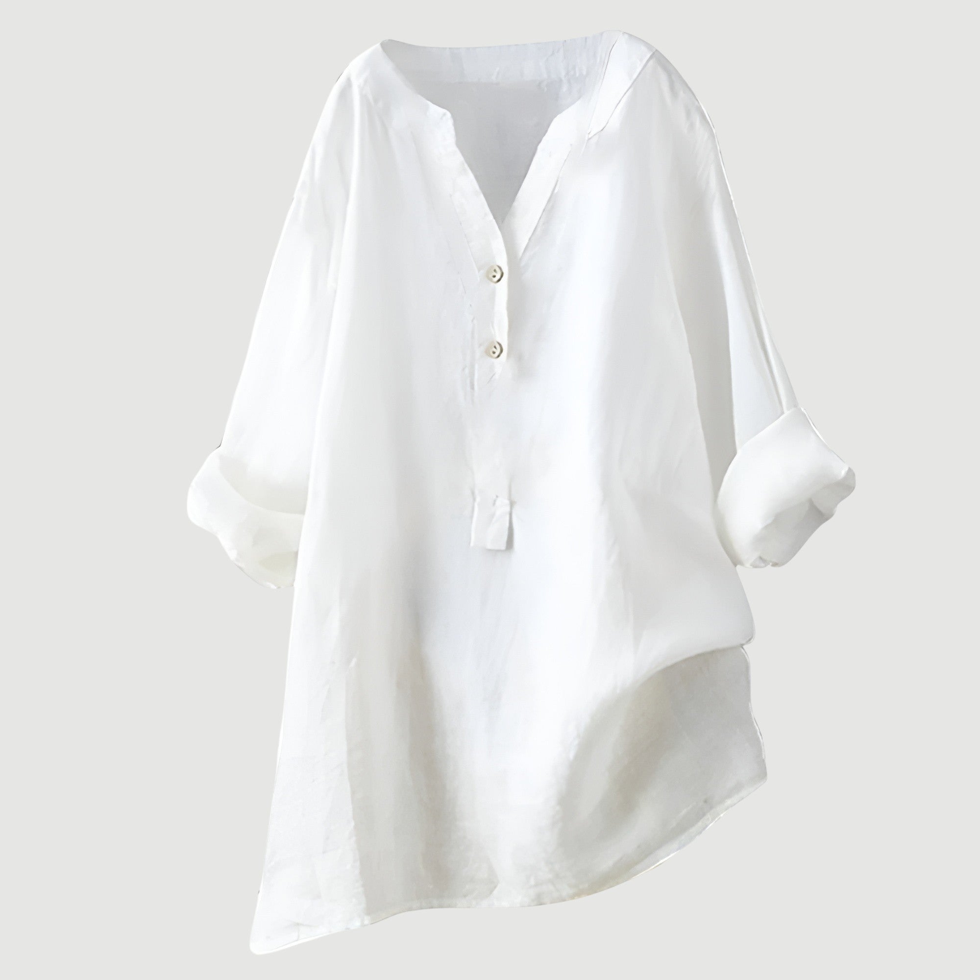 Cassia | Refined V-Neck Button-Down Shirt