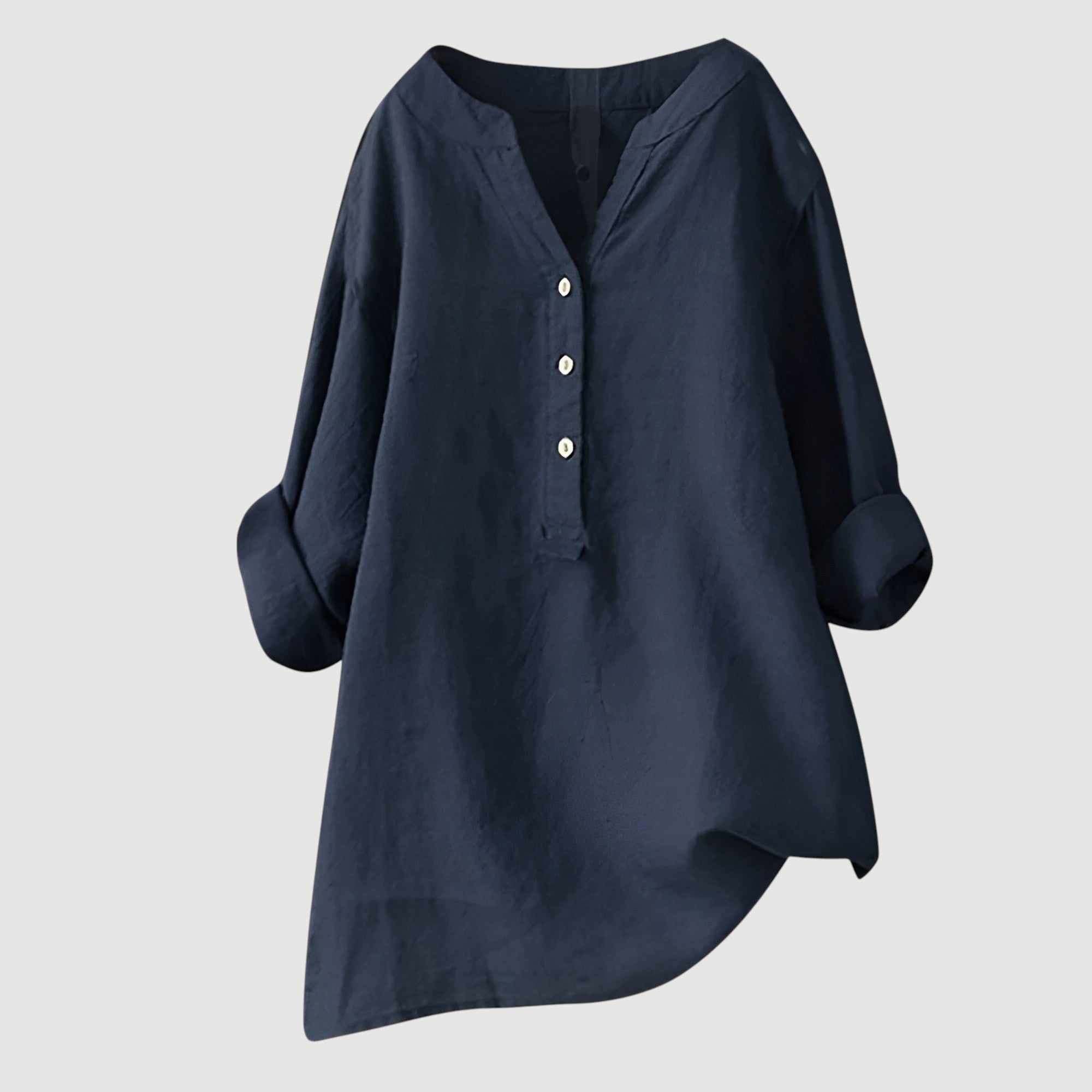 Cassia | Refined V-Neck Button-Down Shirt