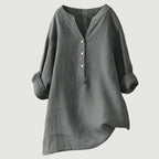 Cassia | Refined V-Neck Button-Down Shirt