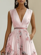 Molly | Elegant Sleeveless Long V-Neck Dress