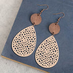 Vintage Leather Earrings with Cut-Out