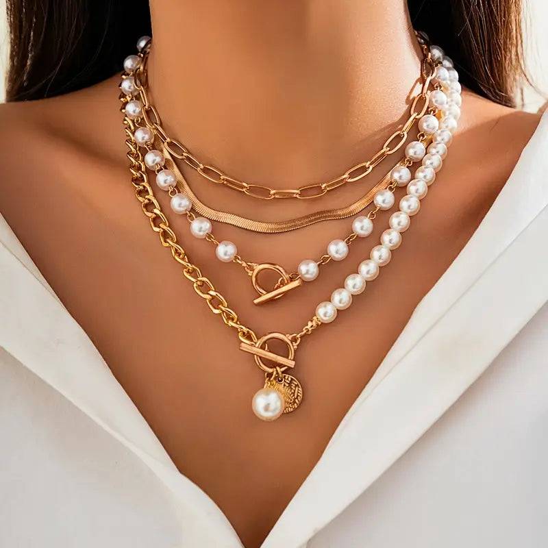 Léonie | Gold Snake Chain Necklace Set