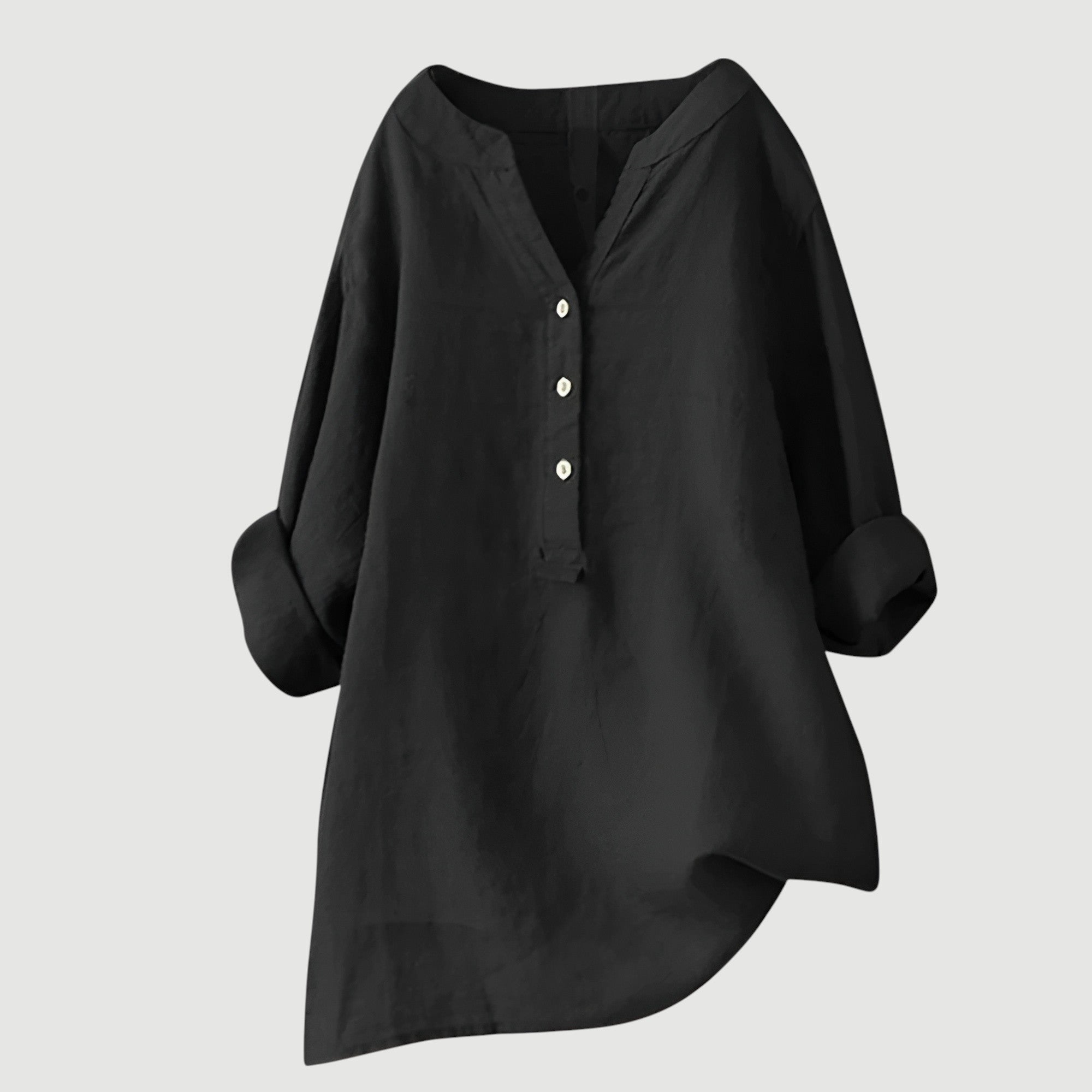 Cassia | Refined V-Neck Button-Down Shirt