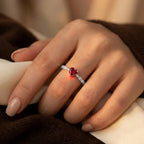 Amélie | Ruby Heart Gold Ring