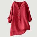 Cassia | Refined V-Neck Button-Down Shirt