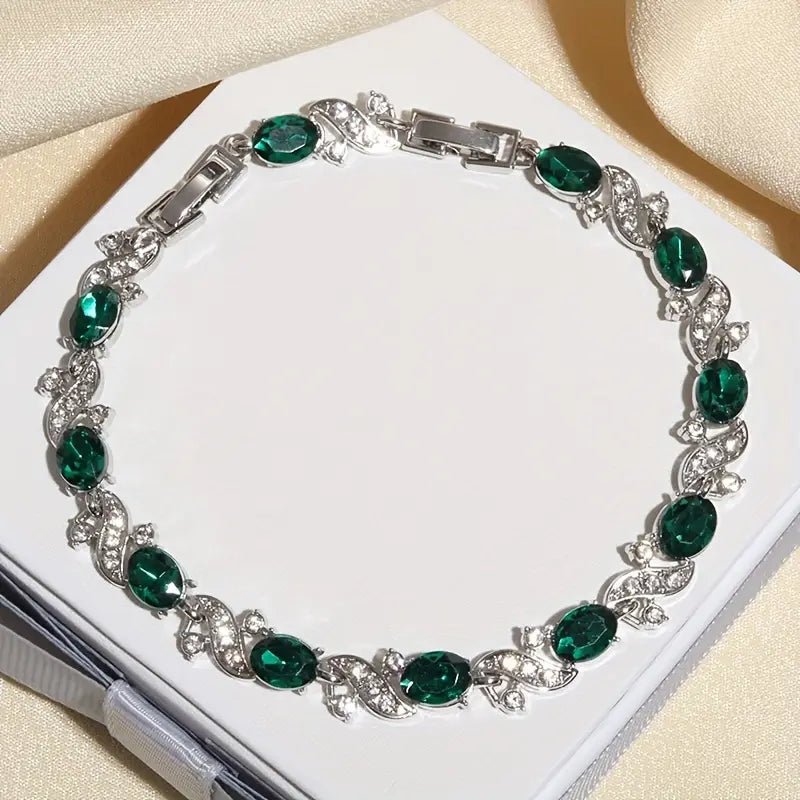 Esmeria | Emerald Vintage Link Bracelet