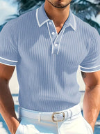 Leonard | Color-Blocked Short Sleeve Polo Shirt