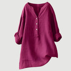 Cassia | Refined V-Neck Button-Down Shirt