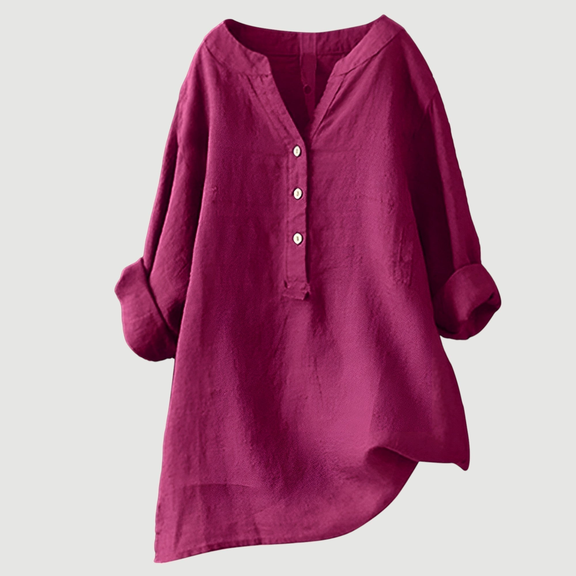 Cassia | Refined V-Neck Button-Down Shirt