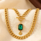 Adeline | Emerald Chain Necklace