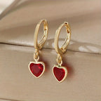 Maëlle | Gold Ruby Heart Earrings