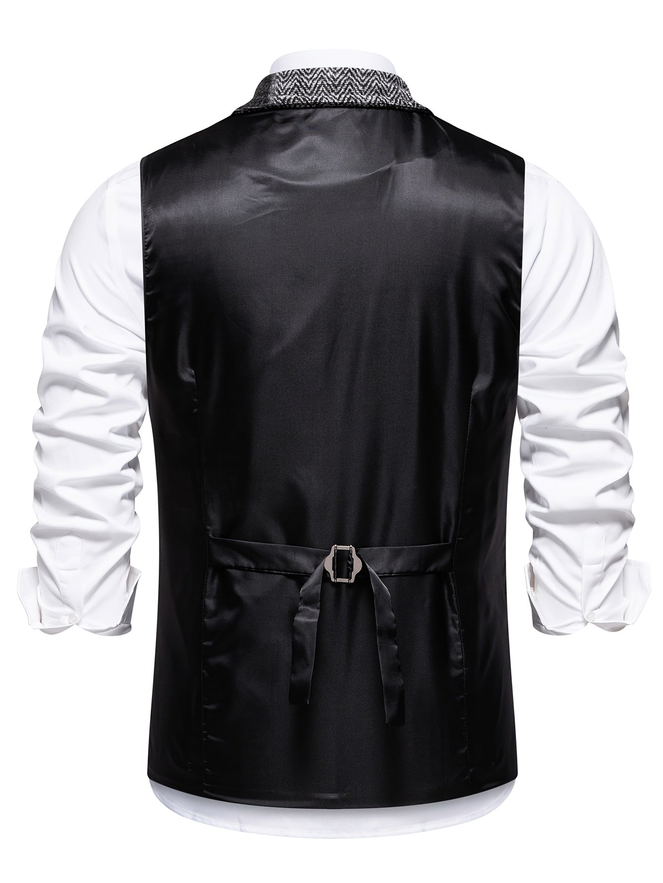 Benedict | Patchwork Vest with Herringbone Pattern