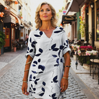 Althea | Vintage Short-Sleeve V-Neck Dress