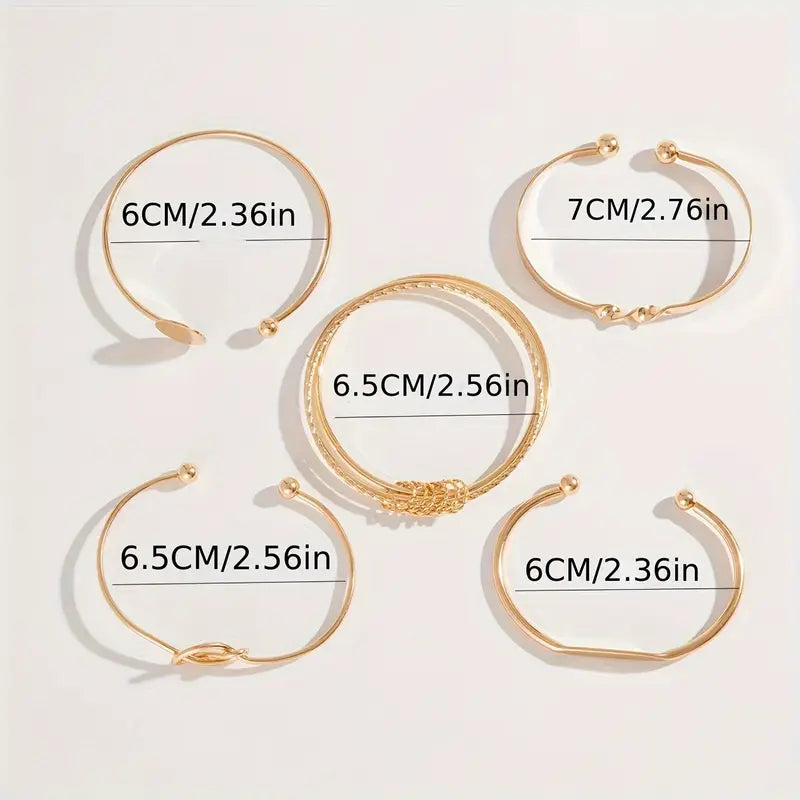 Frederica | Gold Knotted Bracelet Set