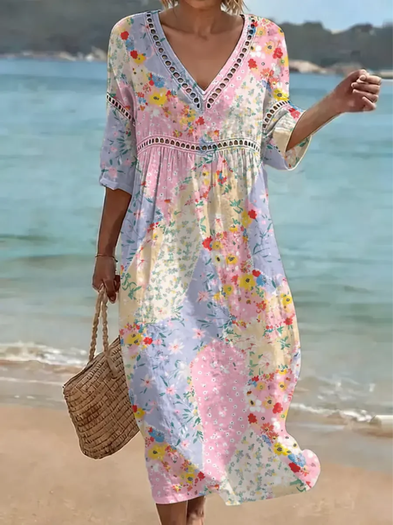 Verity | Stylish Floral Patchwork Dress